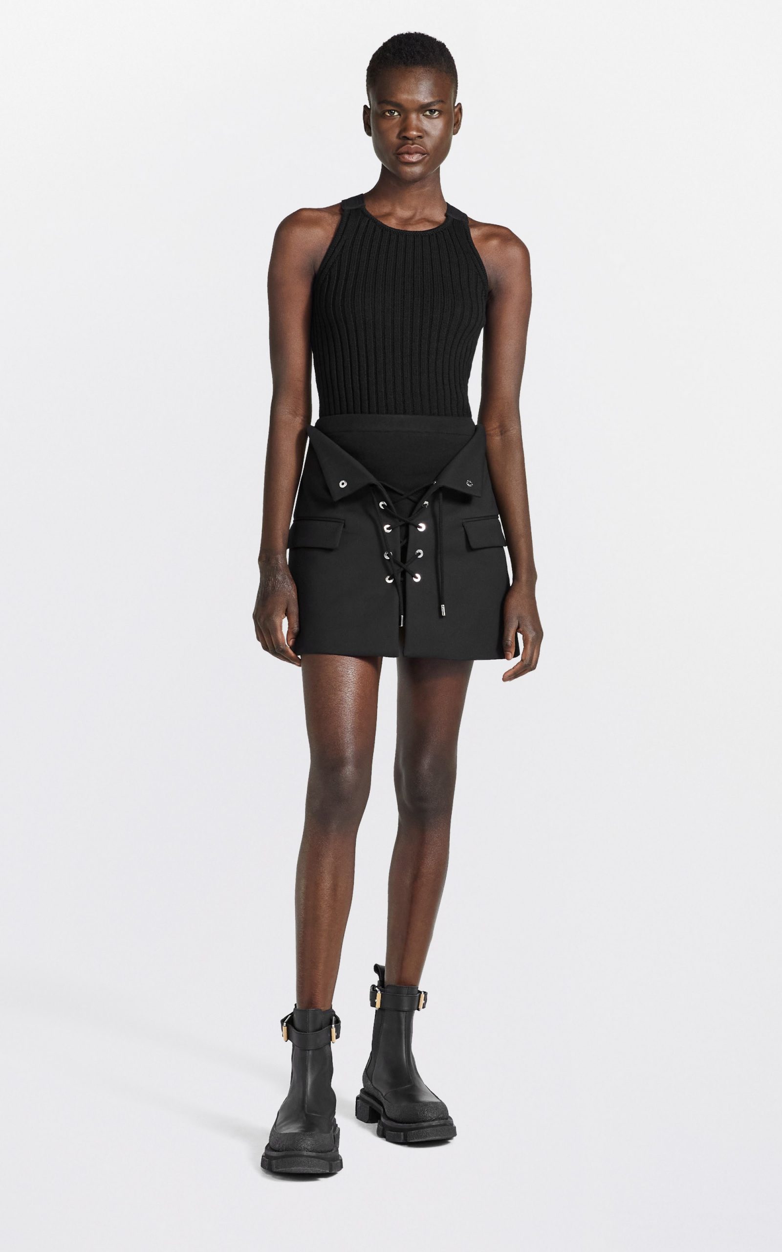 Laced Tailored Mini Skirt – The Dark Gallery