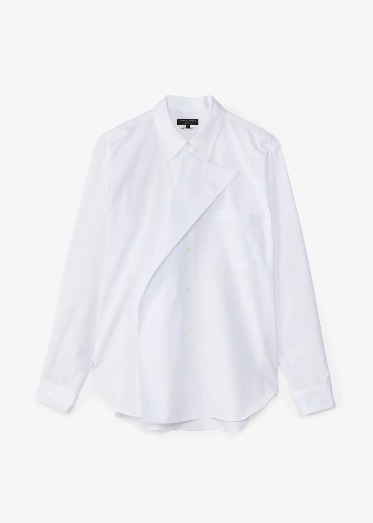Asymmetric Panel Shirt - White