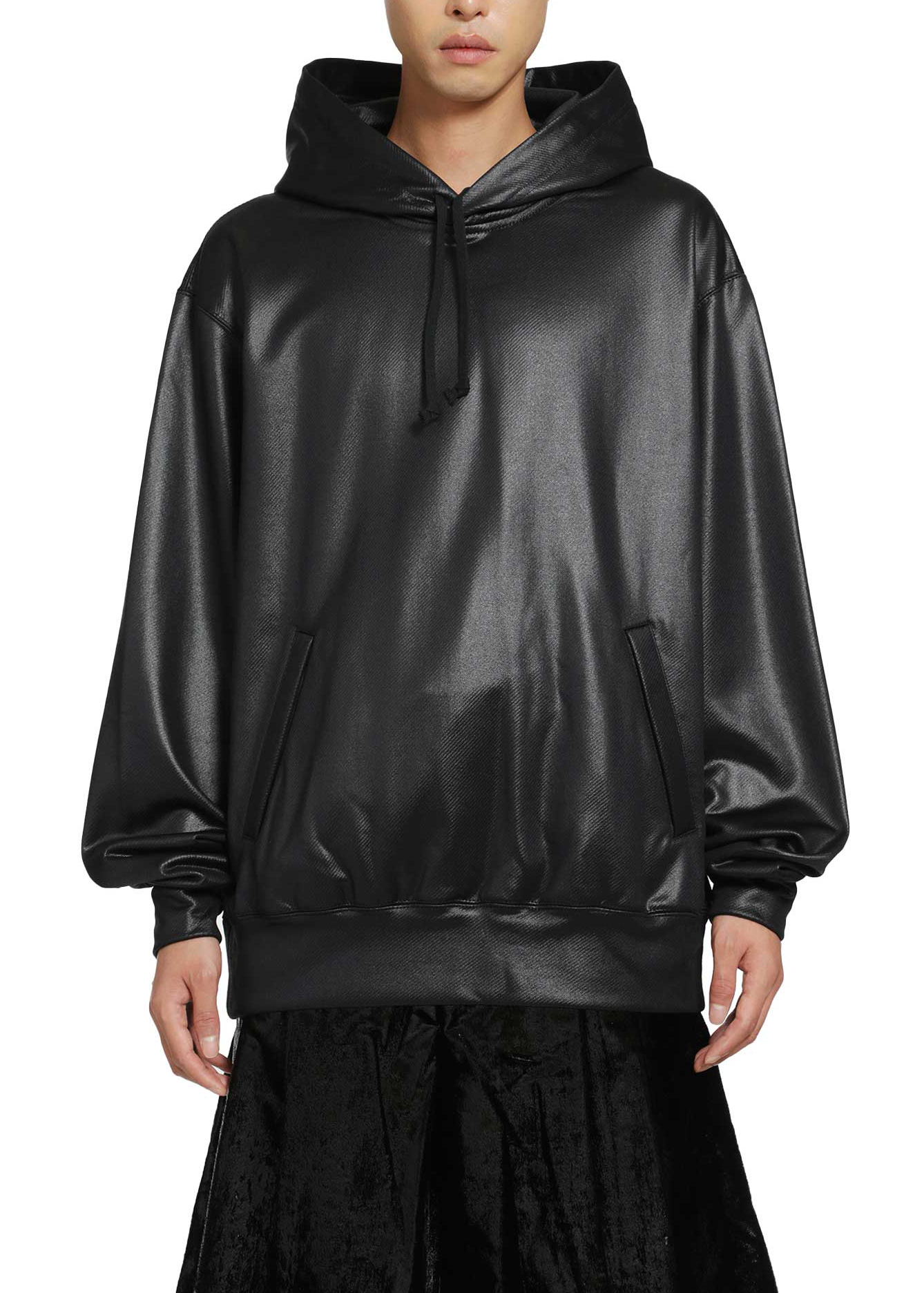 Black Backpile Gloss Finish Hoodie